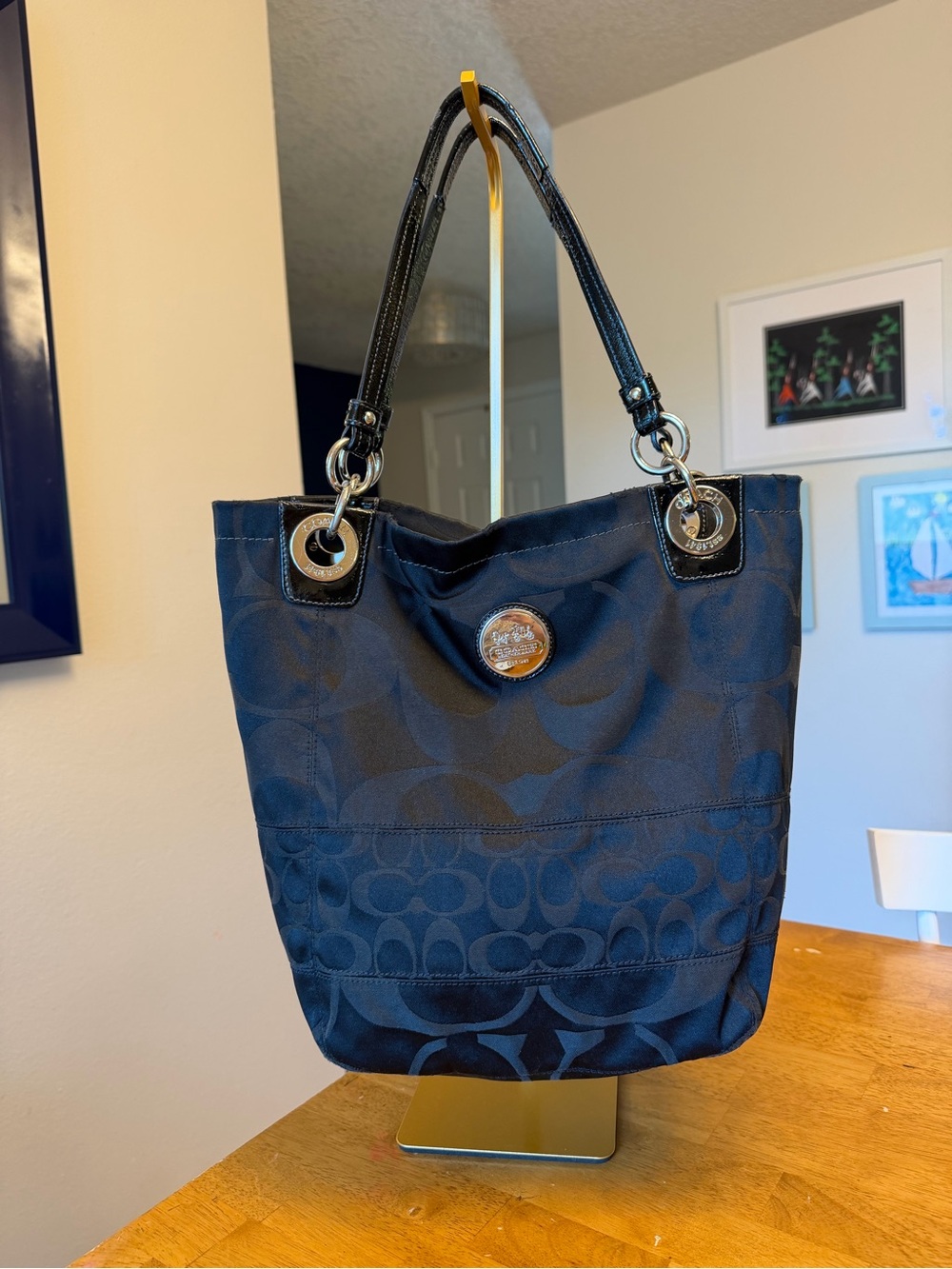 Gorgeous Coach Alex Signature Tote in Sateen 14449